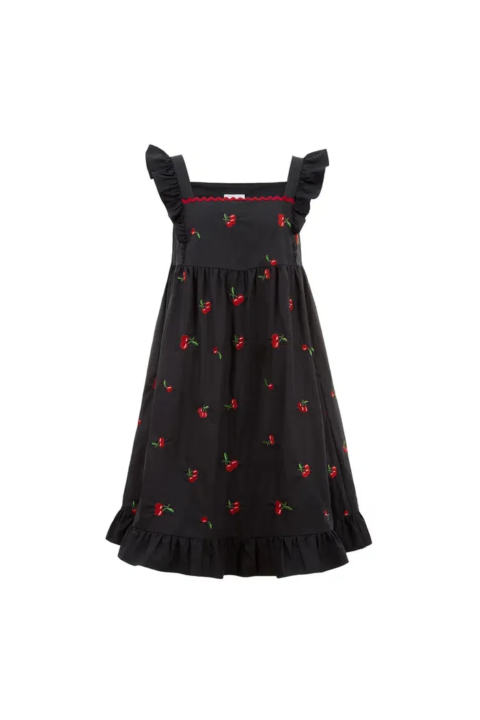 Tita Cherry Embroidery Dress in Cotton Blend