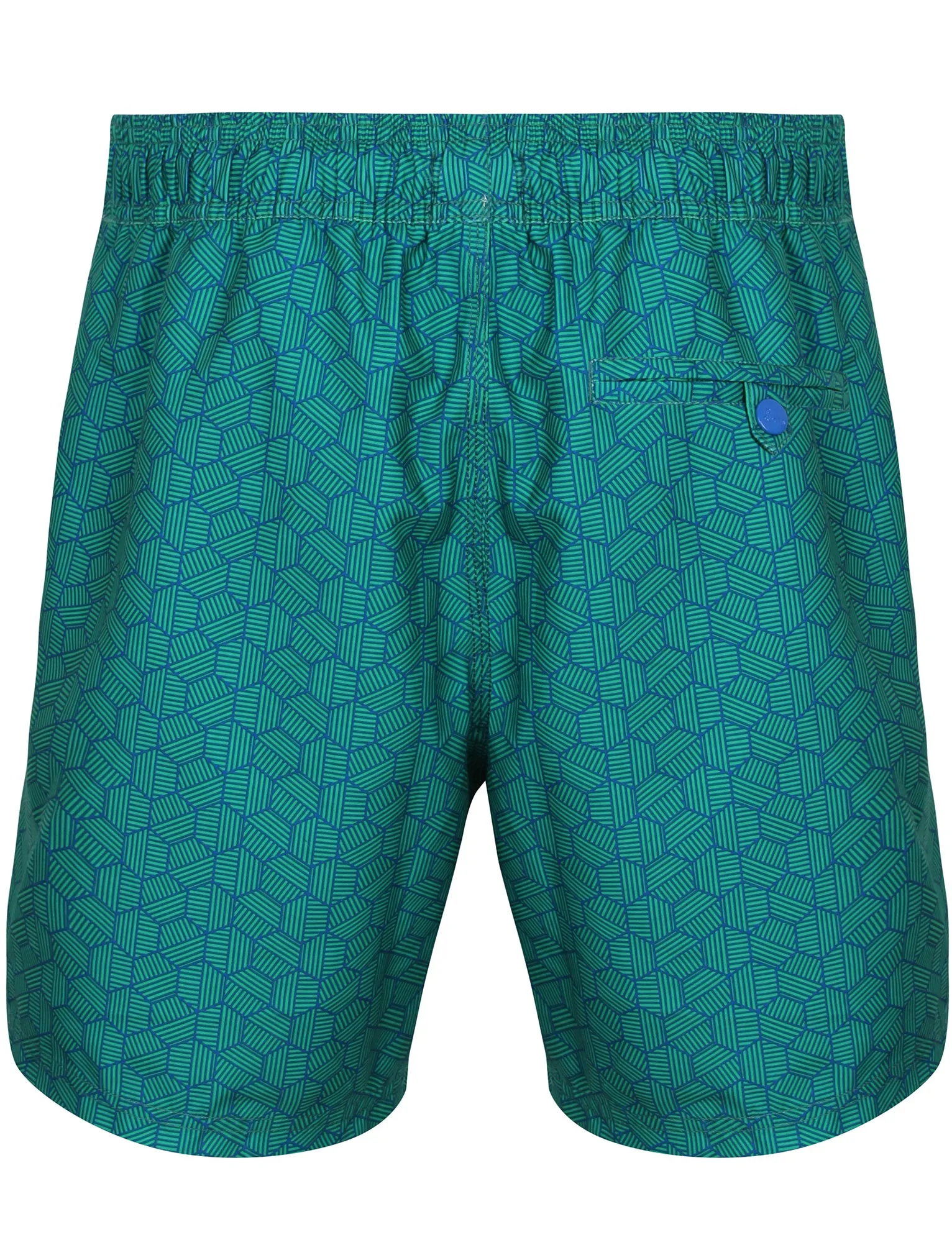 Treborth Striped Geo Print Swim Shorts in Veridis Green - Le Shark