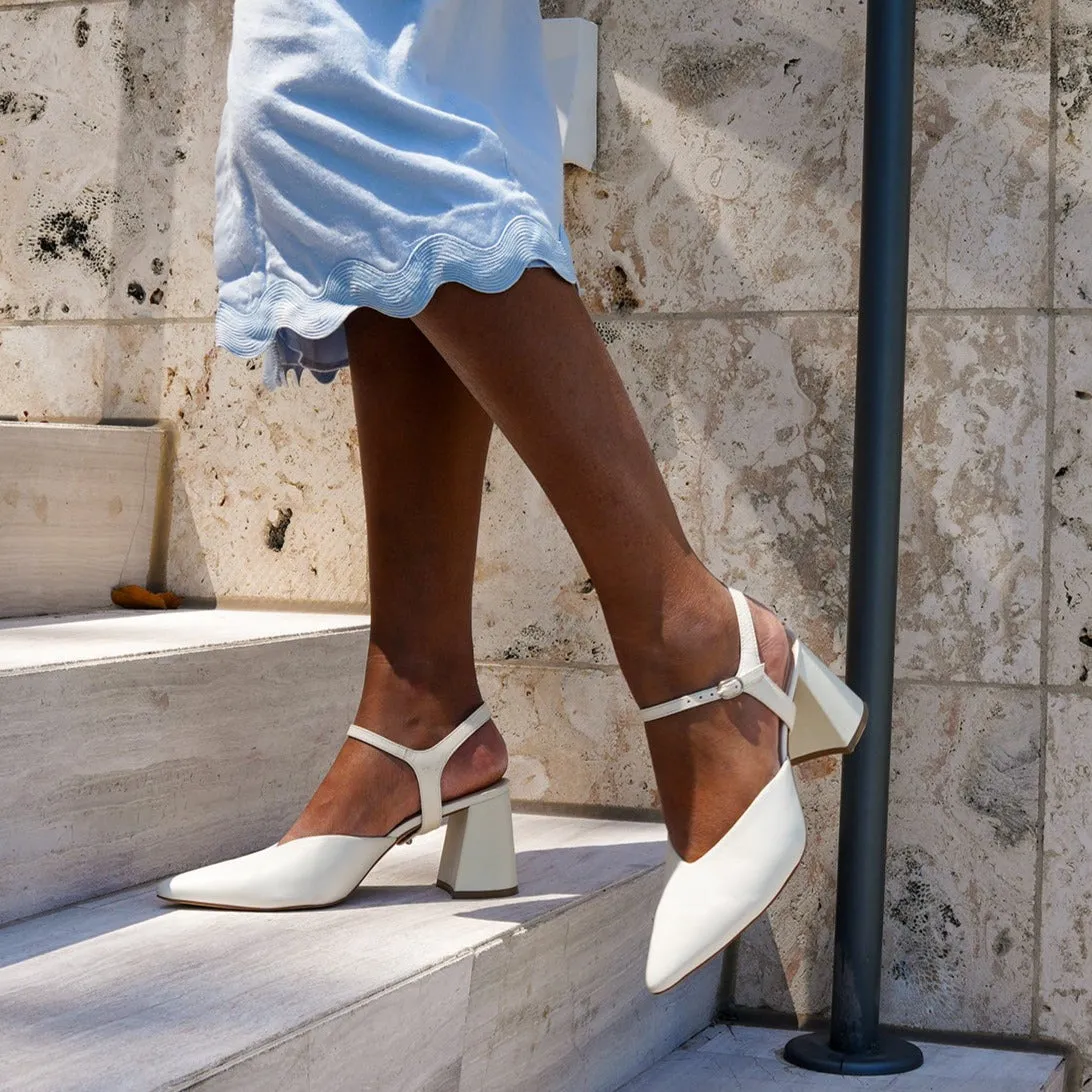 White V Mule   Jackie Strap