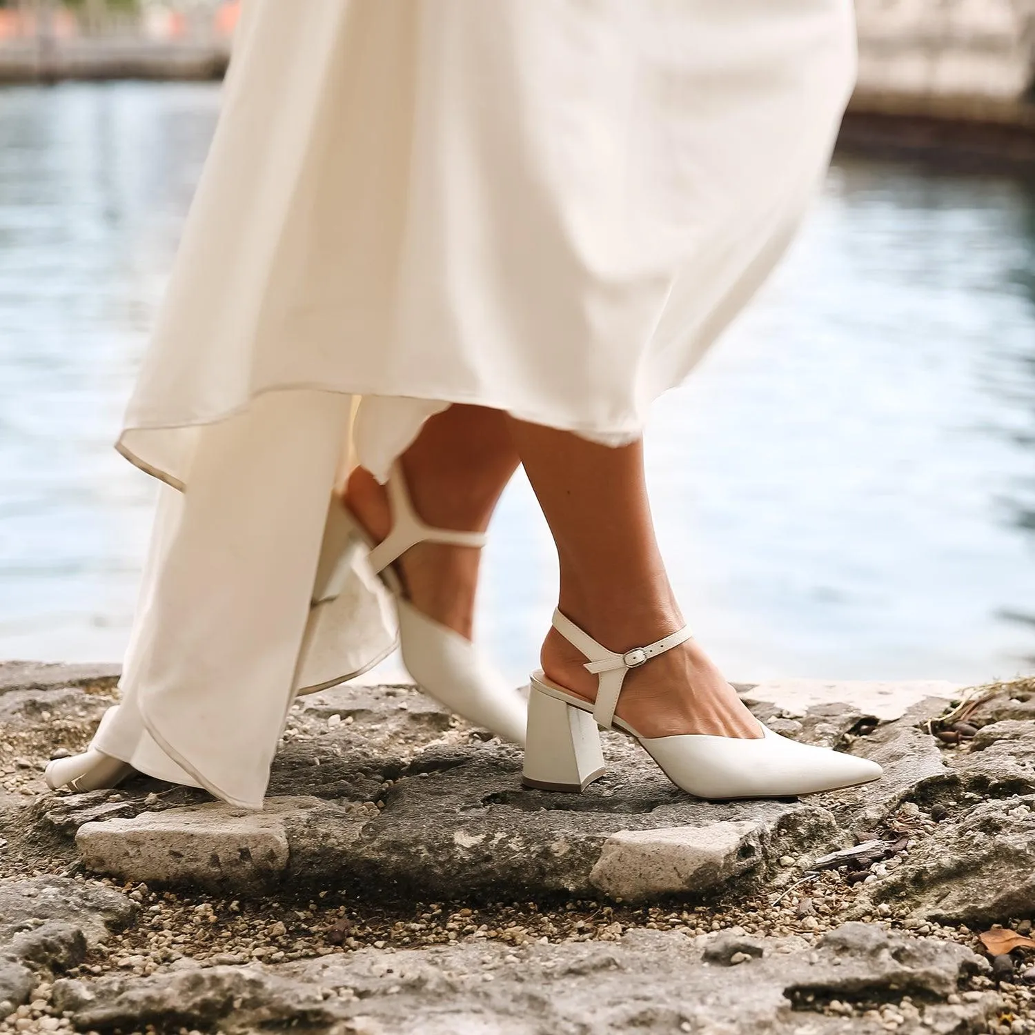 White V Mule   Jackie Strap