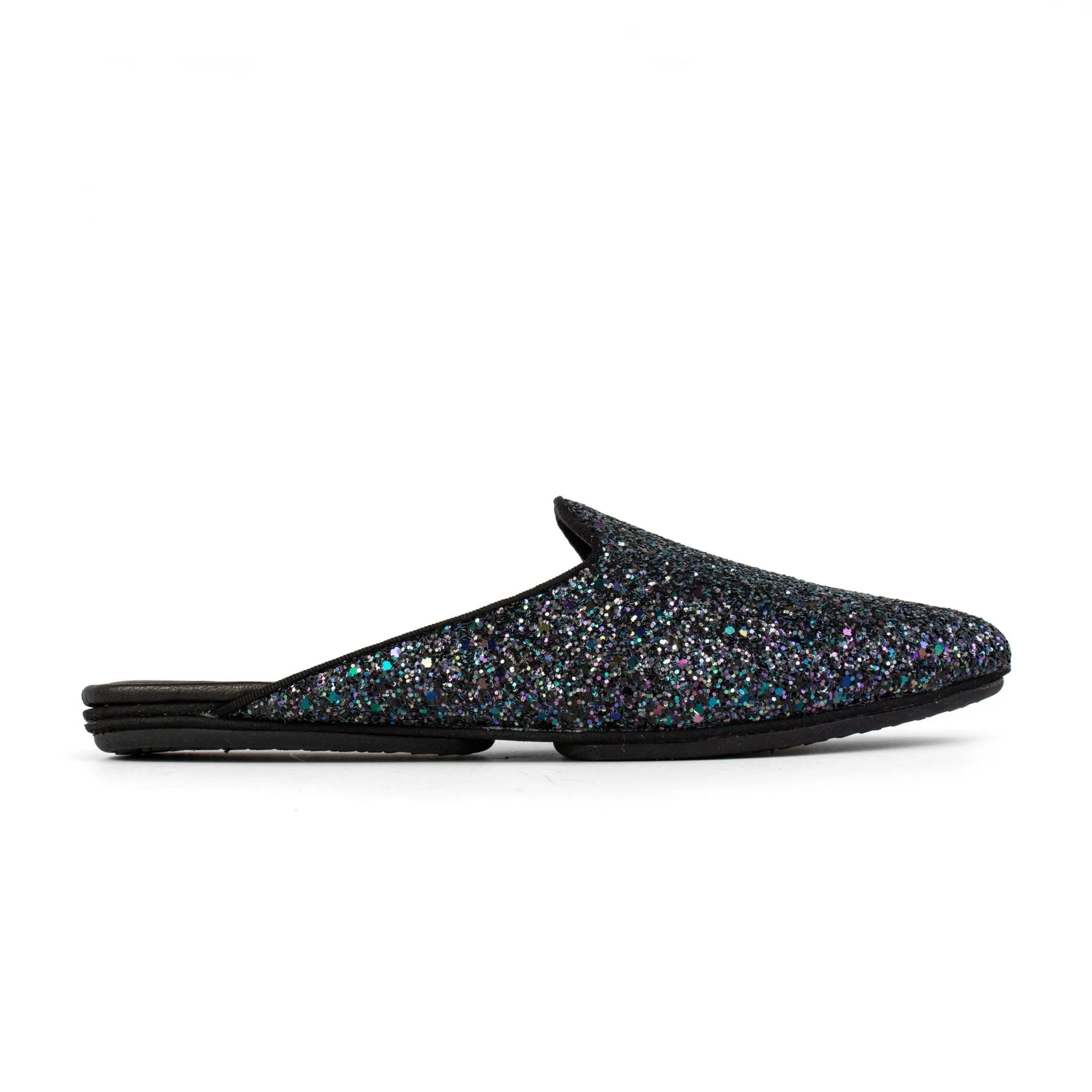 Yosi Samra Black Glitter Mule