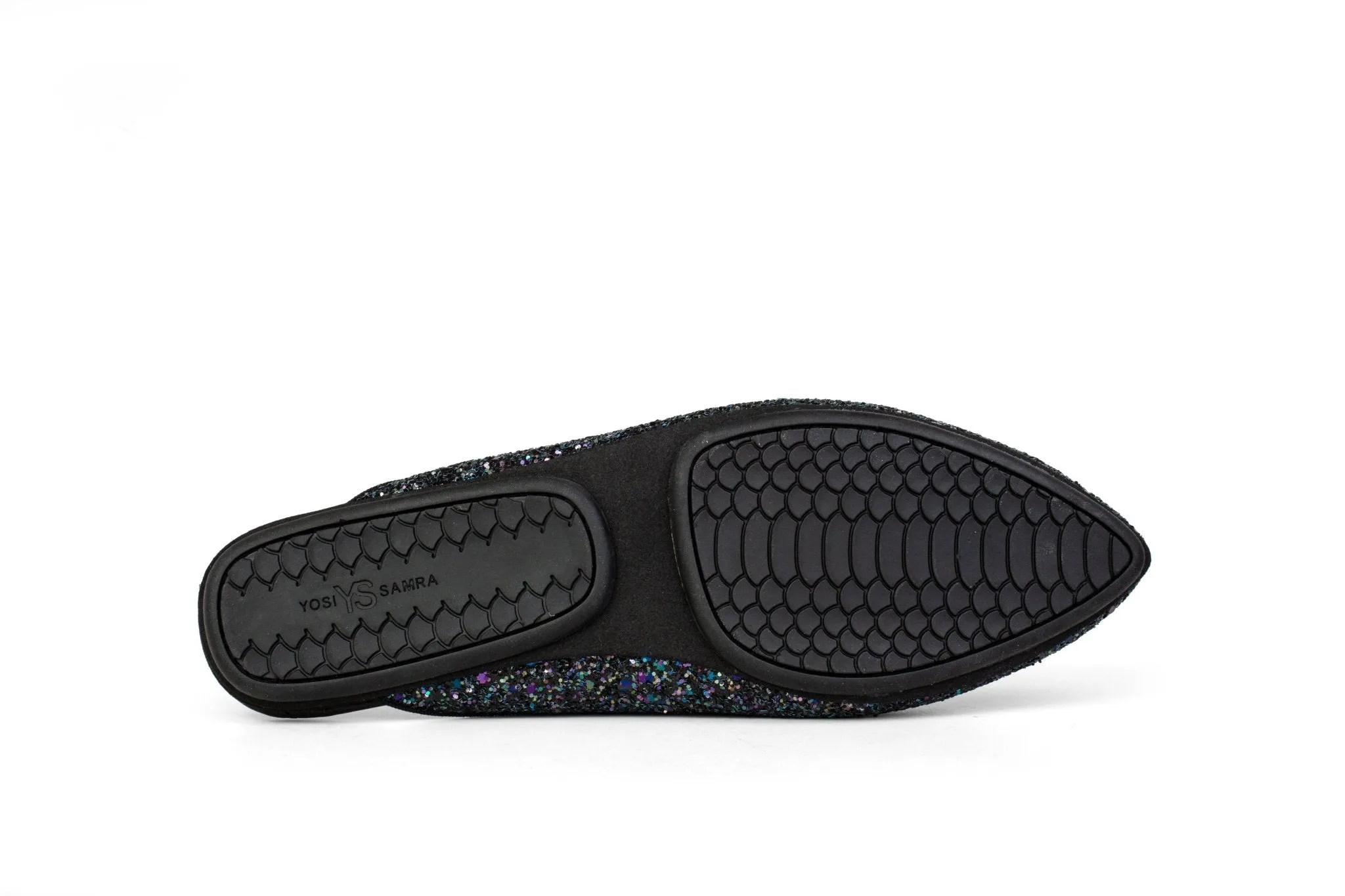Yosi Samra Black Glitter Mule