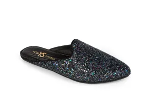 Yosi Samra Black Glitter Mule